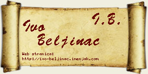 Ivo Beljinac vizit kartica